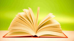Open book with pages fanned out against a fresh green background, symbolizing learning and knowledge growth